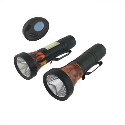 Wholesale USB Charging Mini COB Aluminum Handle Flashlight 3 Modes Handle Torch 1W Colorful  With COB Side