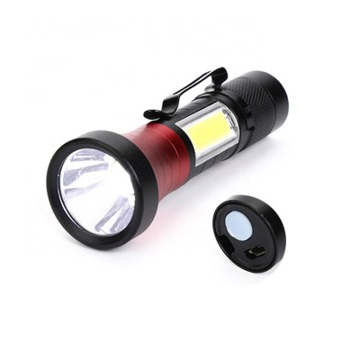 USB Charging With COB Side Light Aluminum Mini Flash light Outdoor Light Portable Rechargeable Tactical Flashlight